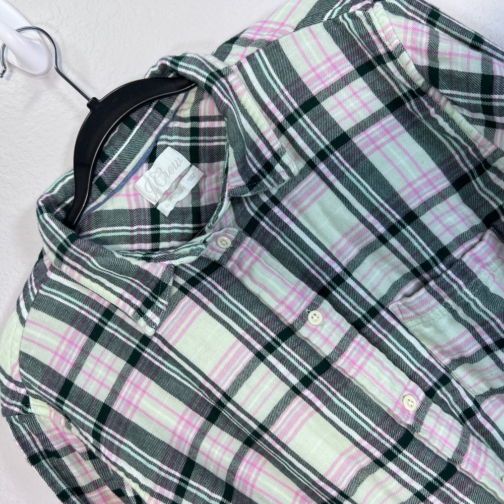 J. Crew Classic Fit Flannel Shirt Plaid Button Down Long Sleeve Women size‎ 20